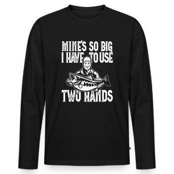 Des mines si grosses que je dois utiliser une perche à deux mains - T-shirt manches longues Premium bio Homme - noir - Devant - Nico (187cm)