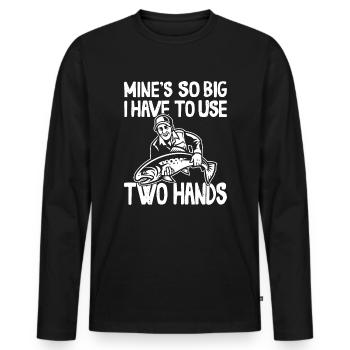 Des mines si grosses que je dois utiliser une perche à deux mains - T-shirt manches longues Premium bio Homme - noir - Devant - Nico (187cm)
