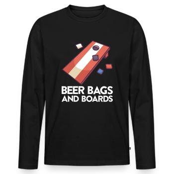 Jeu de Cornhole Tenue de trou de maïs avec Cornhole - T-shirt manches longues Premium bio Homme - noir - Devant - Nico (187cm)