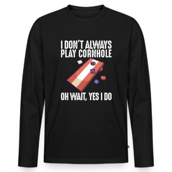 Jeu de Cornhole Tenue de trou de maïs avec Cornhole - T-shirt manches longues Premium bio Homme - noir - Devant - Nico (187cm)