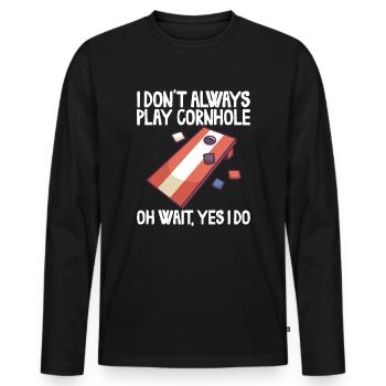 Jeu de Cornhole Tenue de trou de maïs avec Cornhole - T-shirt manches longues Premium bio Homme - noir - Devant - Nico (187cm)