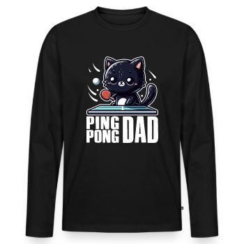 Table Tennis Katze Pingpong Black Cat Dad Outfit - T-shirt manches longues Premium bio Homme - noir - Devant - Nico (187cm)