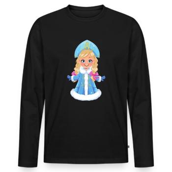 Ded Moroz Snegurotschka russischer Weihnachtsmann - Männer Premium Bio Langarmshirt - Schwarz - Vorne - Nico (187cm)