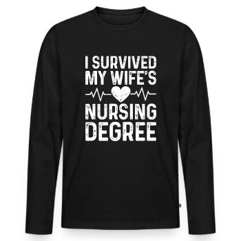 I graduated from nursing school - Men's Premium Organic Long Sleeve Shirt - black - Front - Nico (187cm)