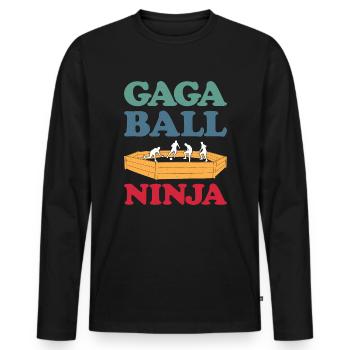 Gaga Ball Dodgeball Joueur de Gagaball Gaga Ball - T-shirt manches longues Premium bio Homme - noir - Devant - Nico (187cm)