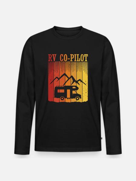 Husbil Co-Pilot Camping Husbil Resa Semester - Ekologisk långärmad premium-T-shirt herr - svart