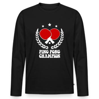 Ping Pong Champion Design Table Tennis and - Men's Premium Organic Long Sleeve Shirt - black - Front - Nico (187cm)