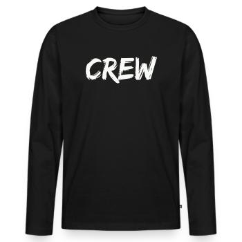 crew - Männer Premium Bio Langarmshirt - Schwarz - Vorne - Nico (187cm)