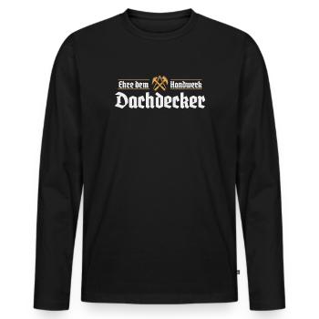 Enseignes de la guilde des métiers de la toiture - T-shirt manches longues Premium bio Homme - noir - Devant - Nico (187cm)