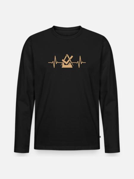 Carpenter Carpenter Guild Sign Heartbeat - Men's Premium Organic Long Sleeve Shirt - black