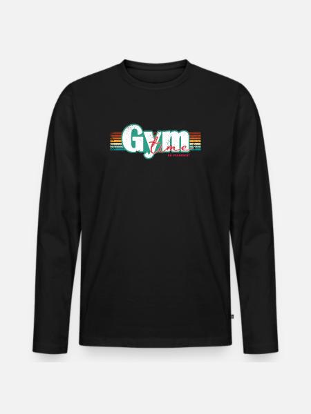 Gym Time – Inga ursäkter Fitness Design Fitnessstudio - Ekologisk långärmad premium-T-shirt herr - svart