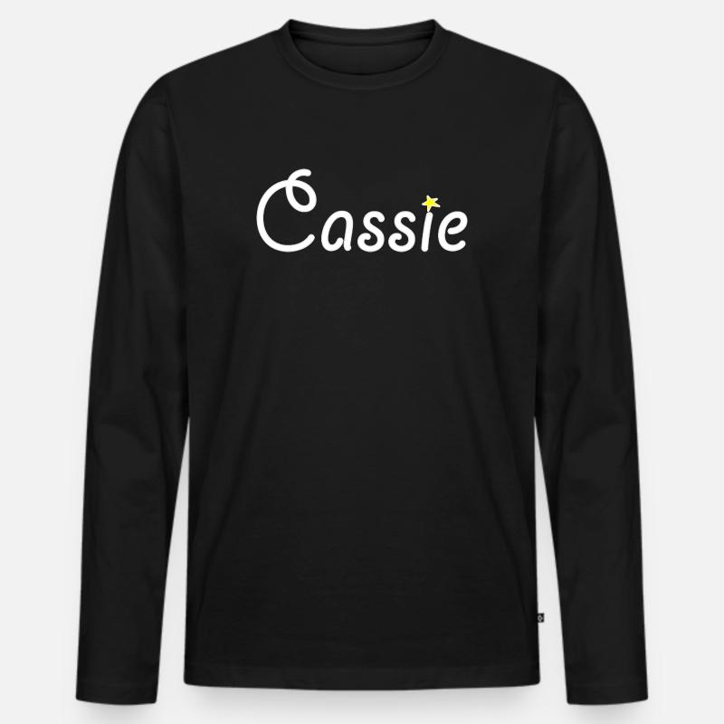 Cassie - Männer Premium Bio Langarmshirt - Schwarz