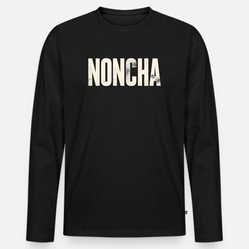 Noncha - Männer Premium Bio Langarmshirt - Schwarz