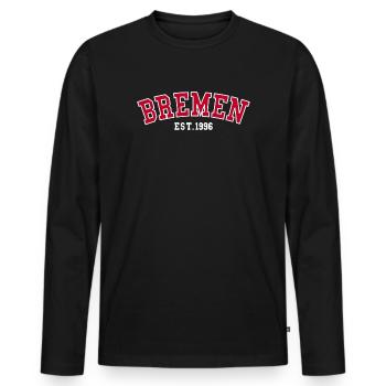 Brême Fondée en 1996 - T-shirt manches longues Premium bio Homme - noir - Devant - Nico (187cm)