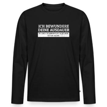 SARKASMUS - Ahnungslos zu bleiben ist ein Talent - Männer Premium Bio Langarmshirt - Schwarz - Vorne - Nico (187cm)