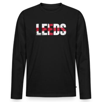 Leeds, Angleterre - T-shirt manches longues Premium bio Homme - noir - Devant - Nico (187cm)