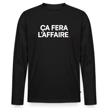 Ça fera l’affaire - T-shirt manches longues Premium bio Homme - noir - Devant - Nico (187cm)