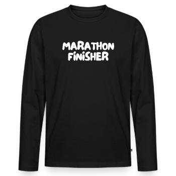 marathon finisher - Men's Premium Organic Long Sleeve Shirt - black - Front - Nico (187cm)