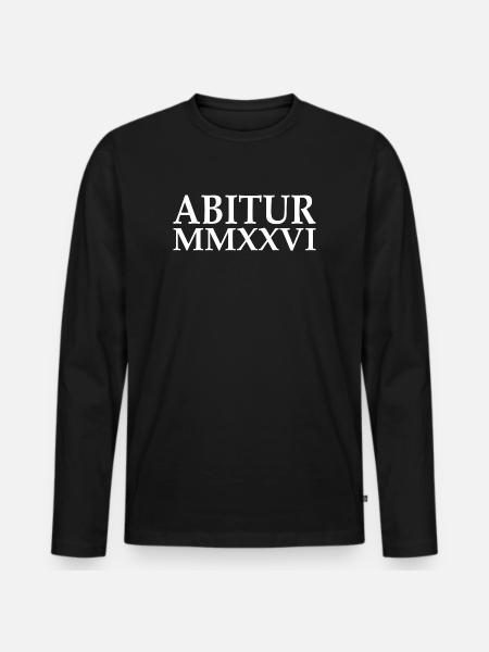 Abi 2026 - ABITUR - Römische Ziffern - Männer Premium Bio Langarmshirt - Schwarz