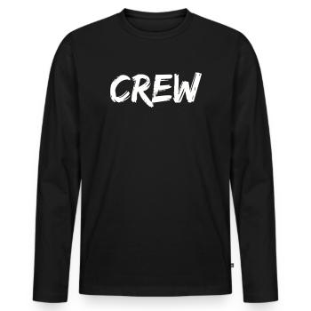crew - Männer Premium Bio Langarmshirt - Schwarz - Vorne - Nico (187cm)