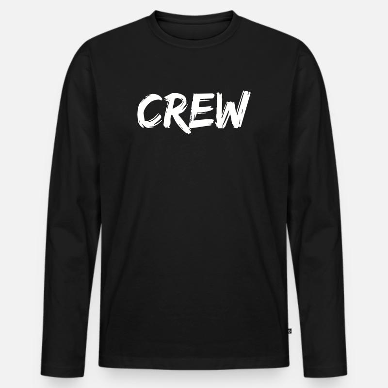 crew - Männer Premium Bio Langarmshirt - Schwarz