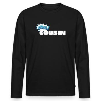 Cool Cousin Statement Design for Cousin - Men's Premium Organic Long Sleeve Shirt - black - Front - Nico (187cm)