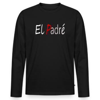 le pére - T-shirt manches longues Premium bio Homme - noir - Devant - Nico (187cm)