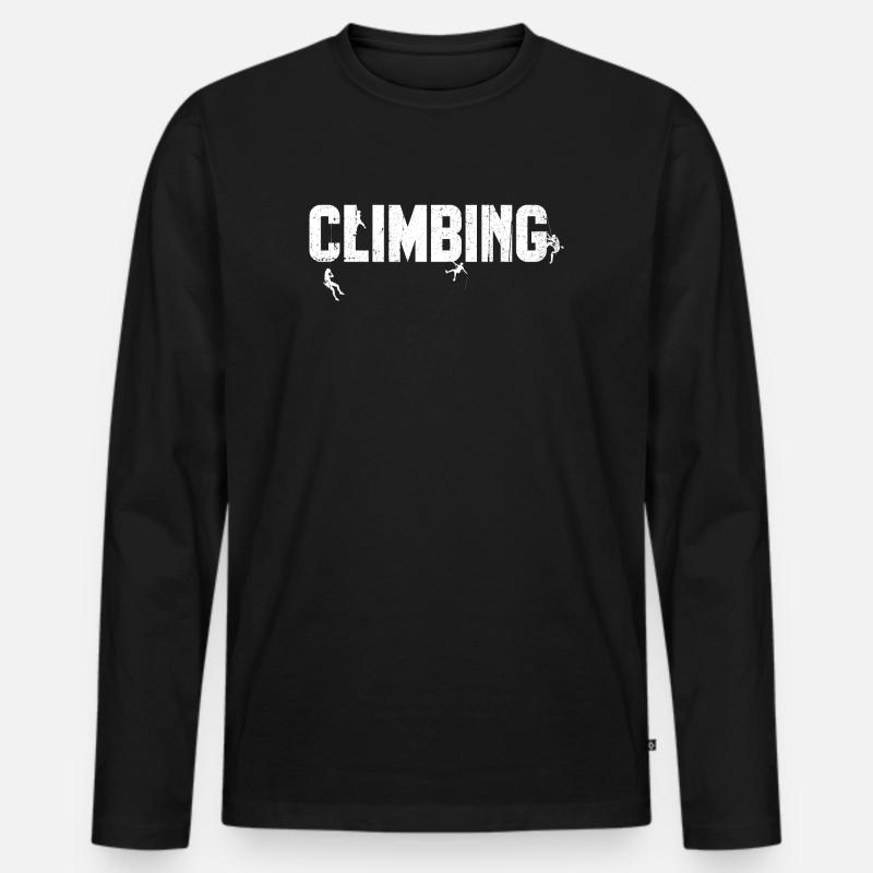 Klettern - Männer Premium Bio Langarmshirt - Schwarz