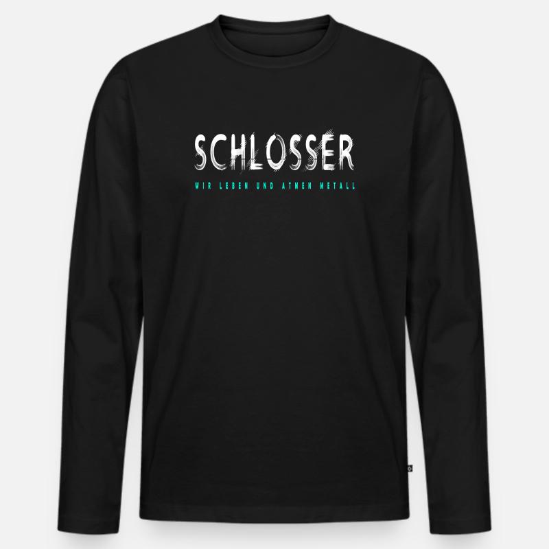 Schlosser Handwerker Design - Männer Premium Bio Langarmshirt - Schwarz