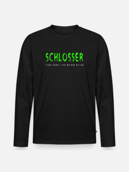 Schlosser Handwerker Design - Männer Premium Bio Langarmshirt - Schwarz