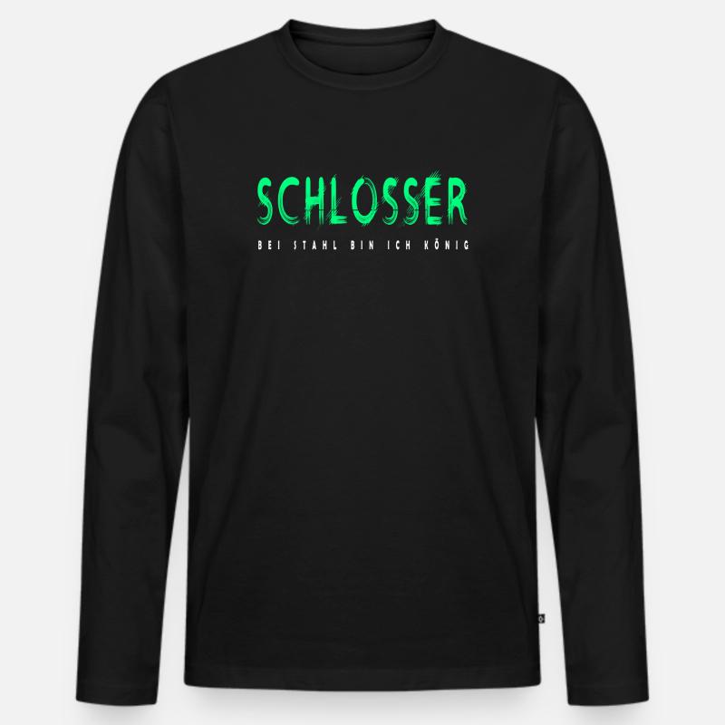 Schlosser Handwerker Design - Männer Premium Bio Langarmshirt - Schwarz