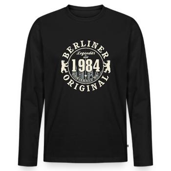 40. Geburtstag 2024 Berliner Original Geschenk - Männer Premium Bio Langarmshirt - Schwarz - Vorne - Nico (187cm)