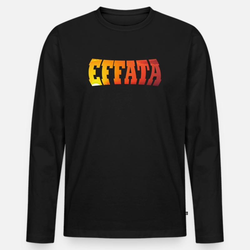 EFFATA - Men's Premium Organic Long Sleeve Shirt - black