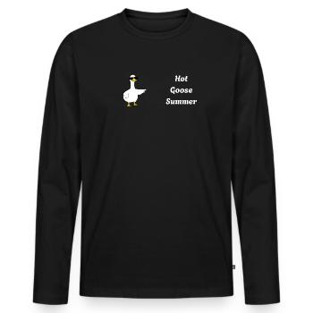 Été chaud de l’oie - T-shirt manches longues Premium bio Homme - noir - Devant - Nico (187cm)