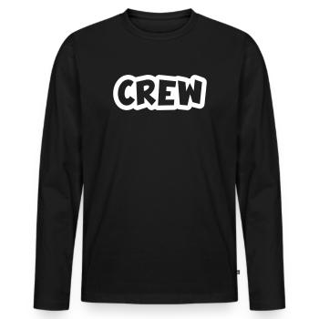 équipage - T-shirt manches longues Premium bio Homme - noir - Devant - Nico (187cm)