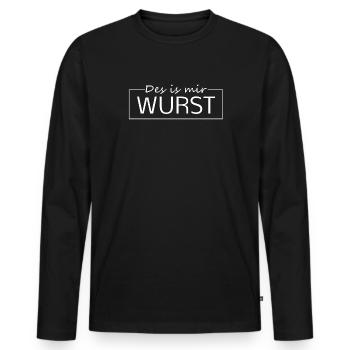 Des ist mir Wurst  - Männer Premium Bio Langarmshirt - Schwarz - Vorne - Nico (187cm)