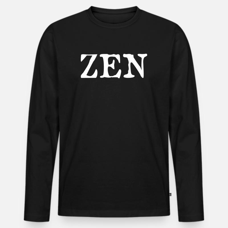 ZEN - Männer Premium Bio Langarmshirt - Schwarz