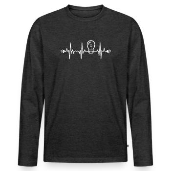 Electrical Engineer Heartbeat - Men's Premium Organic Long Sleeve Shirt - heather anthracite - Front - Nico (187cm)