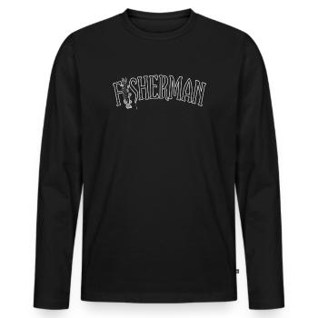 Fisherman - Männer Premium Bio Langarmshirt - Schwarz - Vorne - Nico (187cm)