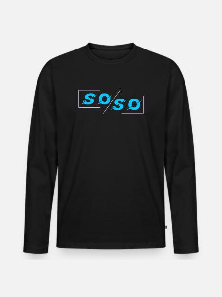 Soso - Männer Premium Bio Langarmshirt - Schwarz