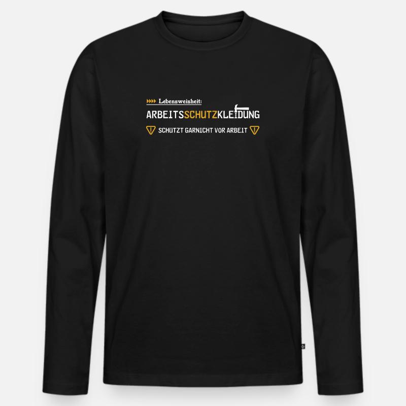 Arbeitsschutzkleidung - Männer Premium Bio Langarmshirt - Schwarz