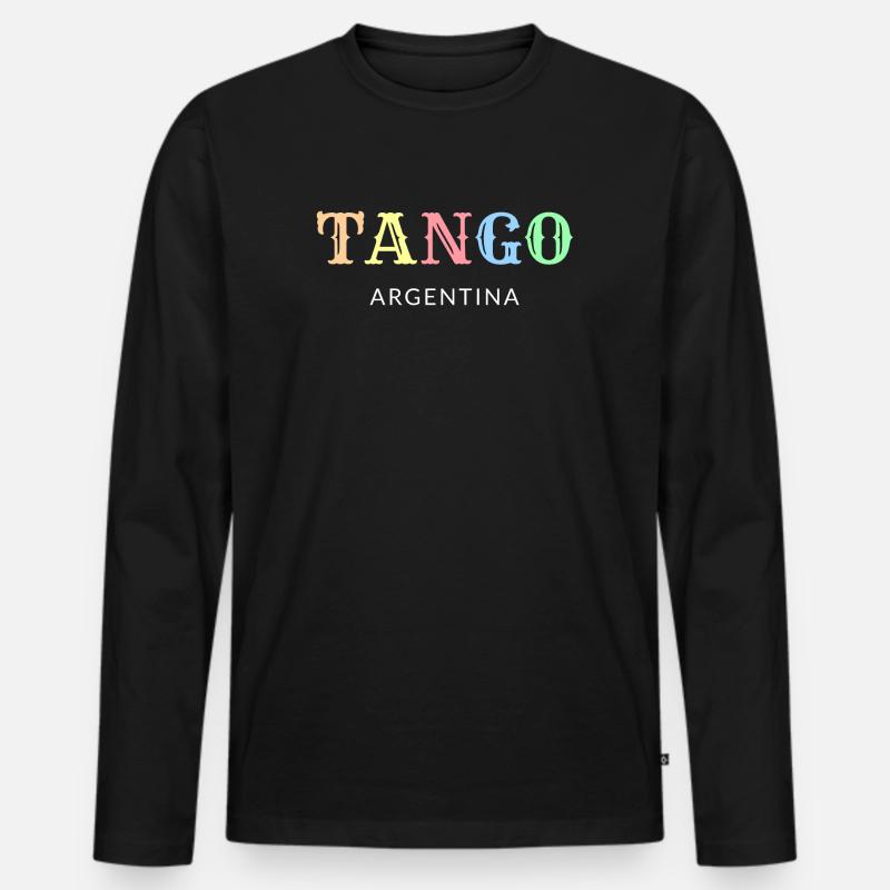Tango Argentinien - Männer Premium Bio Langarmshirt - Schwarz