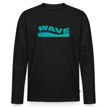 WAVE - Männer Premium Bio Langarmshirt - Schwarz - Vorne - Nico (187cm)