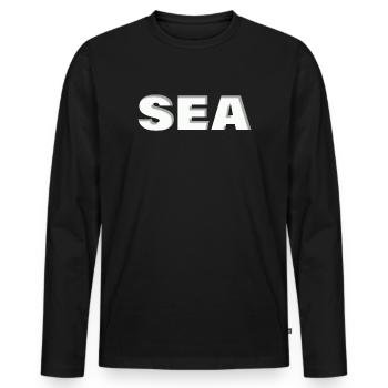 MER - T-shirt manches longues Premium bio Homme - noir - Devant - Nico (187cm)