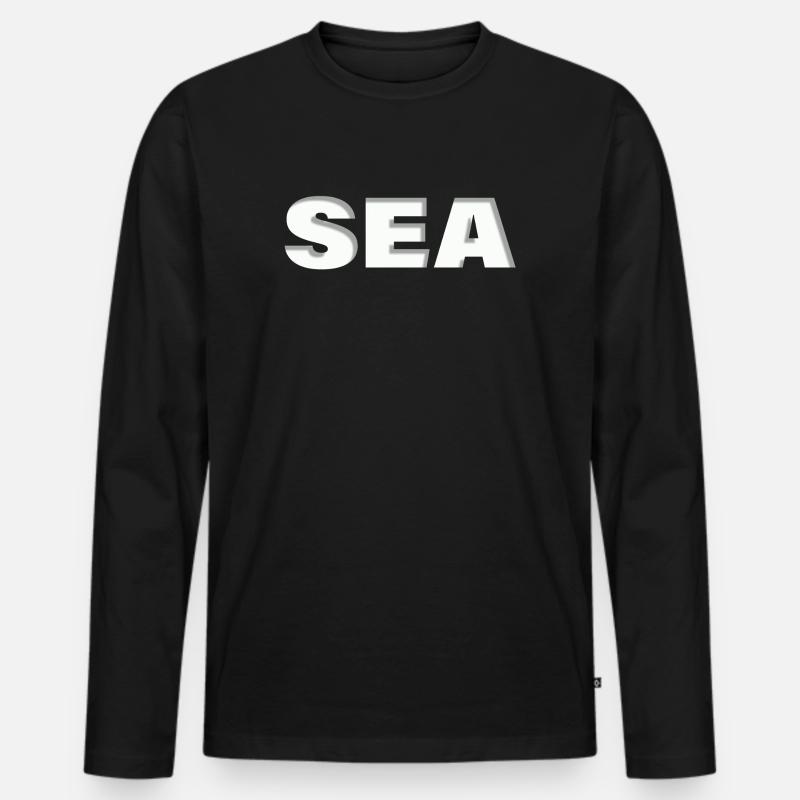 SEA - Männer Premium Bio Langarmshirt - Schwarz