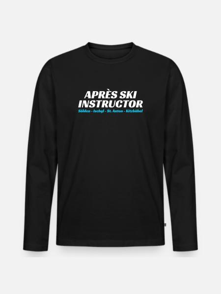 Après Ski Instruktor - Männer Premium Bio Langarmshirt - Schwarz