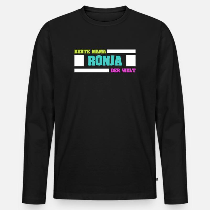 Mutter Ronja - Männer Premium Bio Langarmshirt - Schwarz