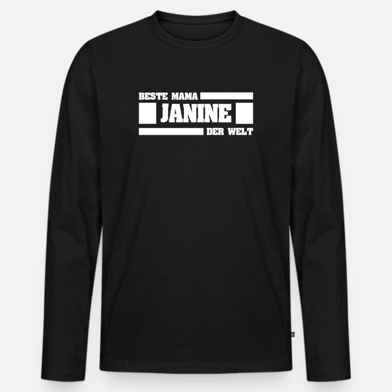 Mutter Janine - Männer Premium Bio Langarmshirt - Schwarz