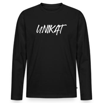 Unique Unique Individuel Valeur de soi unique - T-shirt manches longues Premium bio Homme - noir - Devant - Nico (187cm)