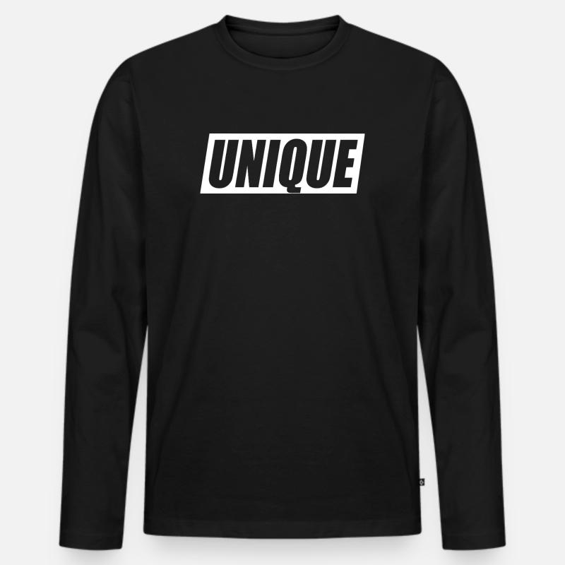 unique unique unique self-worth unique - Men's Premium Organic Long Sleeve Shirt - black
